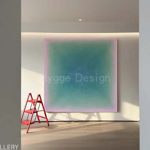 小众艺术彩色高级感装饰画渐变纯色简约蓝绿色客厅卧室餐厅挂画