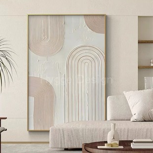 温馨奶油风大幅客厅沙发背景墙喷绘装 饰画简约莫兰迪侘寂风落地画