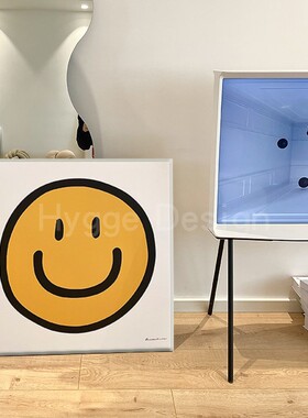 韩国小众ins风smile黄色笑脸挂画卧室客餐厅拍照背景治愈系装饰画