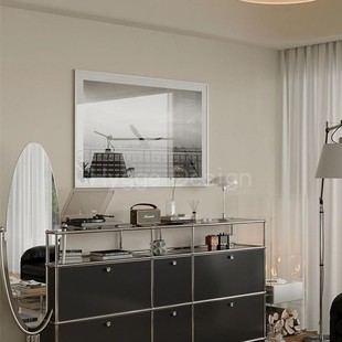 包豪斯风空间开放式 饰画轻奢风客房办公室书房挂画 布局黑白摄影装