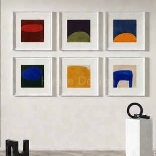 饰画2026新款 小众艺术高级感客厅装 酒店民宿组合玄关挂画 山堆