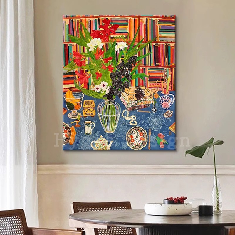 马蒂斯抽象绿植美式小众艺术客厅装饰画法式复古玄关轻奢摆件挂画