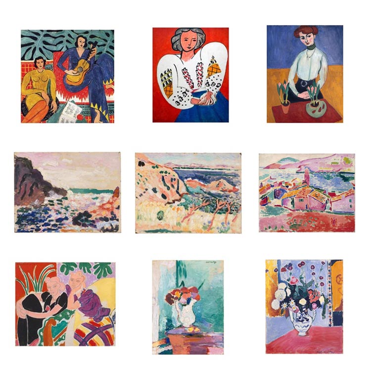 马蒂斯Henri Matisse 音乐少女海岸风景装饰画