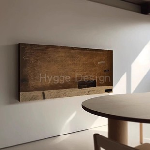 风信侘寂风抽象艺术客厅装 饰画赤贫风高级感复古原木风玄关壁挂画