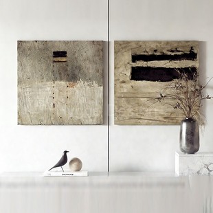 侘寂风艺术客厅装 极简风大气抽象线条挂画 饰画小众民宿日式