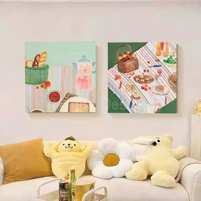 小众抽象艺术客厅装饰画法式复古卧室挂画卡通人物沙发玄关背景墙