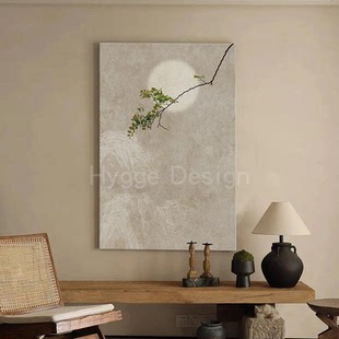 原创侘寂风装 禅意入户玄关沙发背景墙壁画民宿 饰画茶室挂画新中式