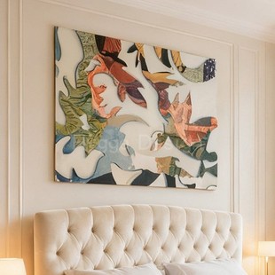 中古法式 饰画高档餐厅沙发挂画大白墙艺术壁画 轻奢风客厅背景墙装