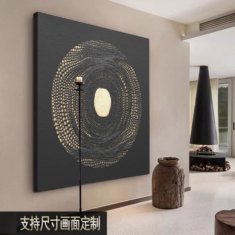 侘寂风民宿酒店装饰画现代日式正方形挂画宅寂客厅房间无框画定制图片