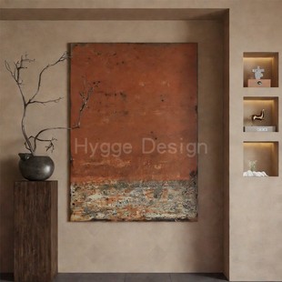 侘寂风抽象小众艺术客厅装 饰画原木风高级感酒店民宿壁画玄关挂画