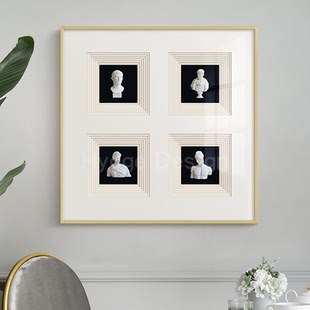 希腊人物雕塑装 饰画现代简约壁画北欧复古包豪斯背景墙挂画