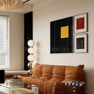 中古风包豪斯小众客餐厅装 饰画多巴胺艺术感建筑卧室床头极简挂画