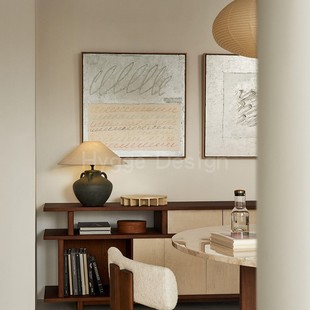 现代极简黑白客厅装 饰画玄关走廊抽象艺术小众设计餐厅侘寂风挂画