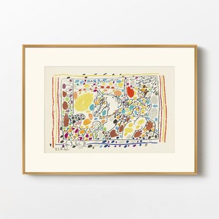 小美式 饰画治愈系小清新小众挂画 轻奢温馨儿童房间卧室床头彩色装