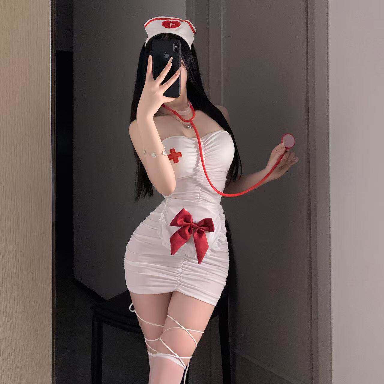 情趣味内衣角色扮演性感包臀裙护士制服带胸垫睡衣诱惑纯欲套装qq