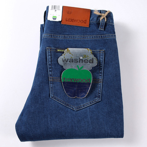 牛仔裤男正品春秋厚薄款中老年男士直筒高档中高腰宽松男休闲裤子