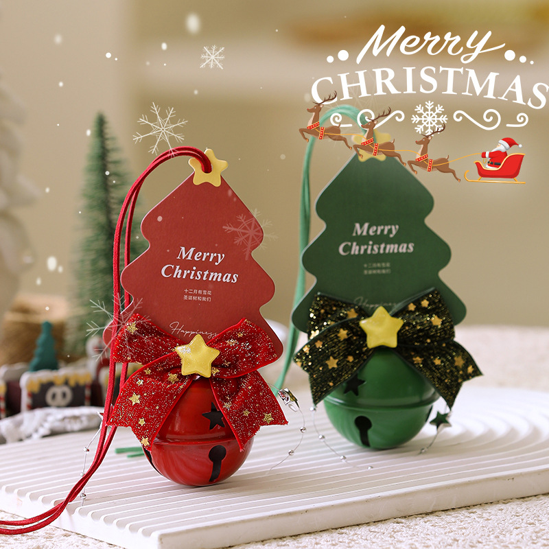 跨境圣诞节装饰品圣诞树创意挂件氛围礼物汽车挂件卡片铃铛