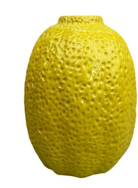 柠檬陶瓷花瓶摆件北欧ins风水培插花花器家居清新桌面装饰工艺品