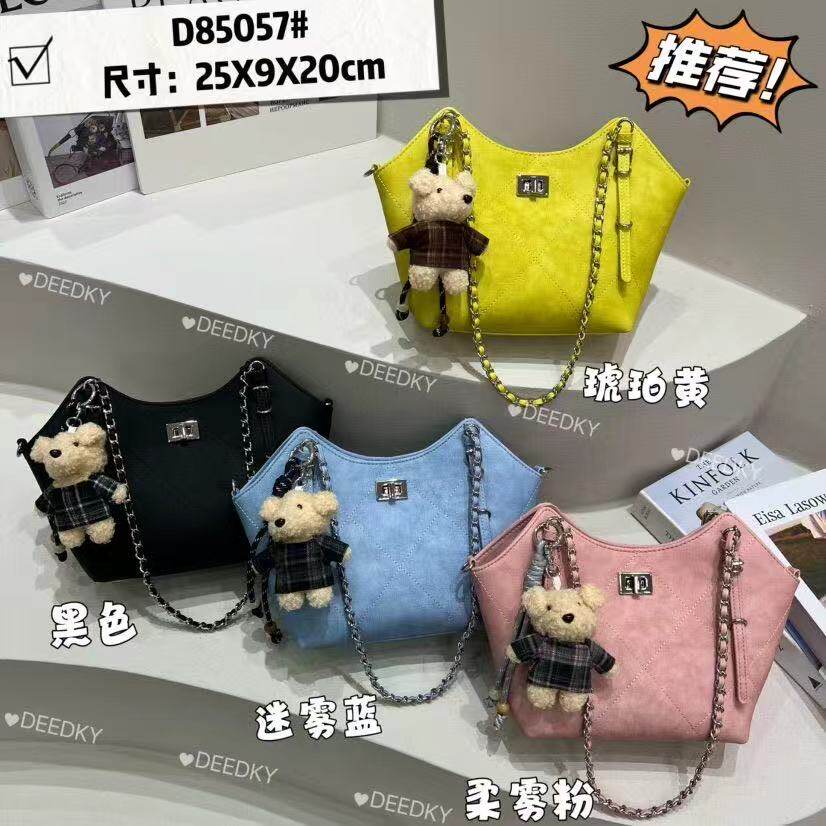 小d家85057新款女包时尚百搭休闲手提包单肩斜挎包韩版菱格包包