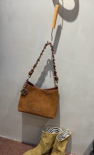 玛莎爱贝尔8822-3新款女包磨砂牛皮真皮单肩斜挎腋下包时尚链条包