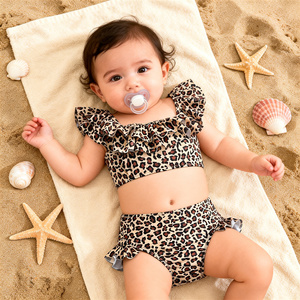 Baby Bikini跨境欧美豹纹时尚幼儿游泳装比基尼温泉沙滩儿童泳衣