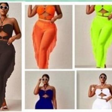 Three piece strapless set in plus size for comfortable