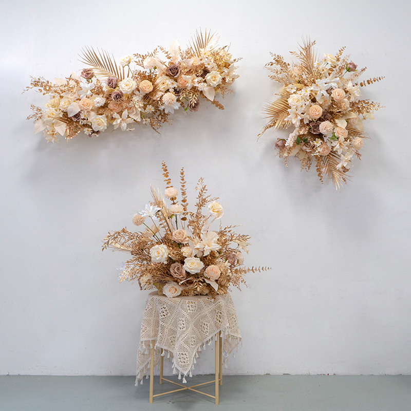 金色系婚礼装饰花可定制壁挂花艺