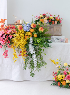 成品壁炉桌花可定制假花花艺