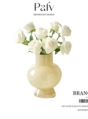 Plife·Fitz·花瓶奶油风芬顿中古高级感琉璃摆件轻奢花器 | 菲意