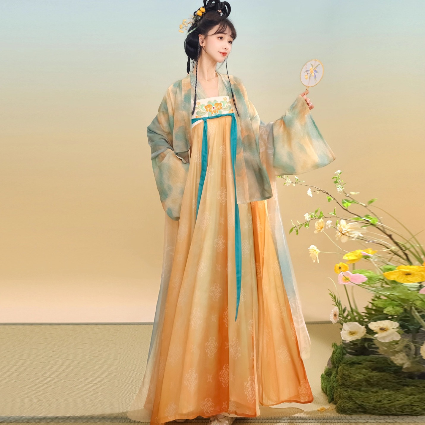 唐伊坊汉服提花法门寺松紧破裙