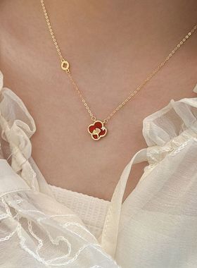 S925银小幸运四叶草马年项链女