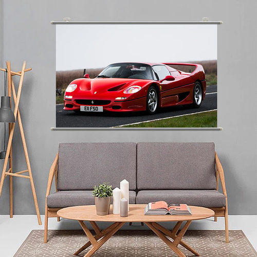 法拉利F50汽车海报来图定制高清学生寝室家居现代装饰画卷轴挂画