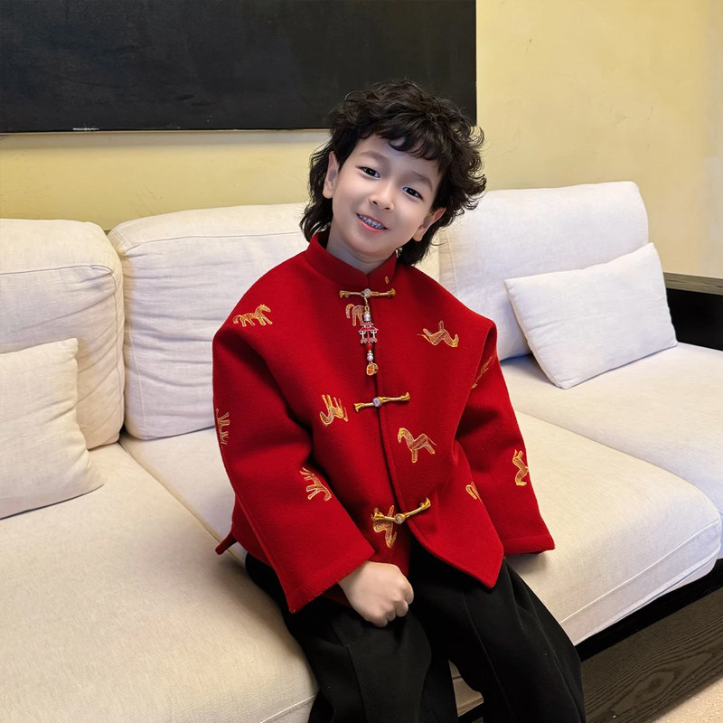 2026男童新中式国风织锦夹棉马甲汉服外套“骏马迎新”WI67S178,童装/婴儿装/亲子装,套装,淘宝优惠券,粉丝福利购,淘宝优惠卷