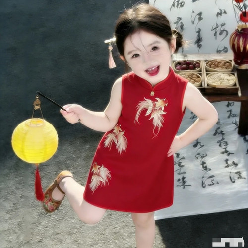 抓周童装生日宝宝中国连衣裙公主