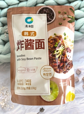 清净园韩式炸酱面340g韩国风味懒人拌面拉面方便速食袋装