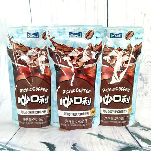 Maeil每日必口利韩国进口美式咖啡饮料即饮袋装美式黑咖啡230ml