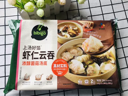 Xijie Pavilion Bibigo на супе, супе, креветке, губке Rinneoson, грибном супе из супа, замороженное замороженное равиоли 234G