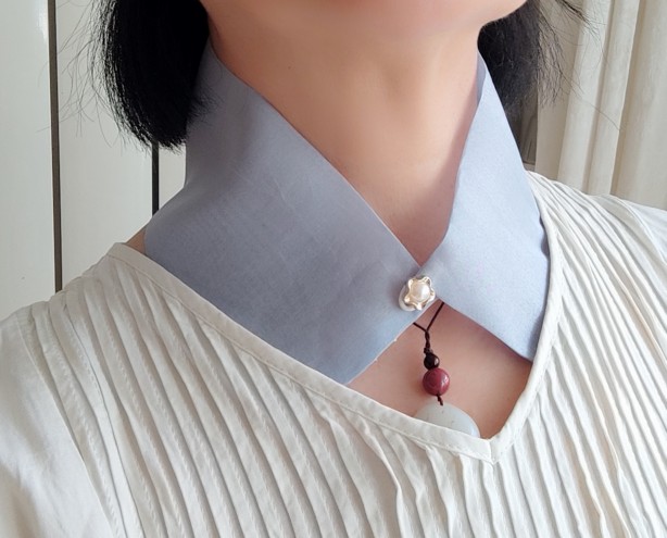 桑蚕丝真丝欧根纱硬沙护领装饰假领片!