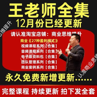 老板Ai一本通课程 108种新盈利模式 王冲72种商业模式 老板要学会