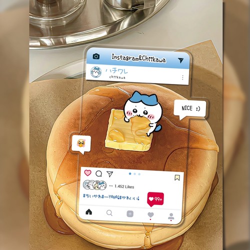 原创亚克力透卡拍照道具chiikawa吉伊卡哇ins吃饭美食可爱装饰