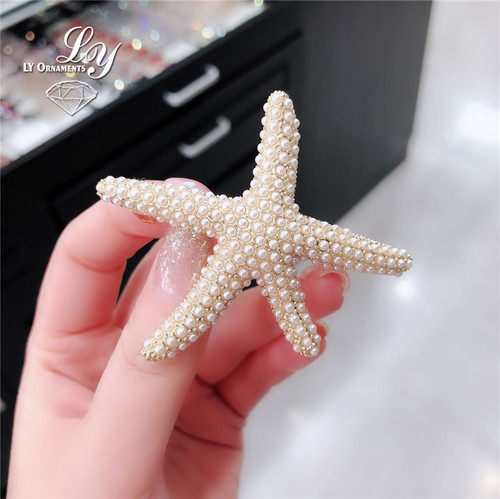 ins珍珠海星小清新顶夹日系发饰
