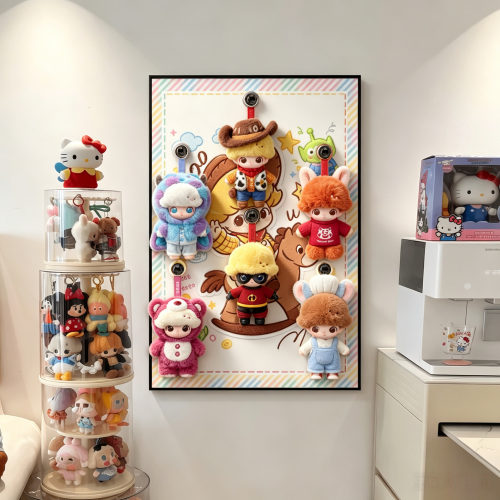 泡泡展示盒子dimoo皮克斯搪胶挂件收纳盲盒收纳展示架墙上装饰画
