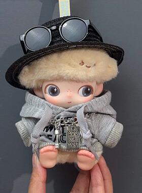 dimoo娃衣新生日记搪胶挂件灰色卫衣公仔衣服盲盒配饰配件娃衣
