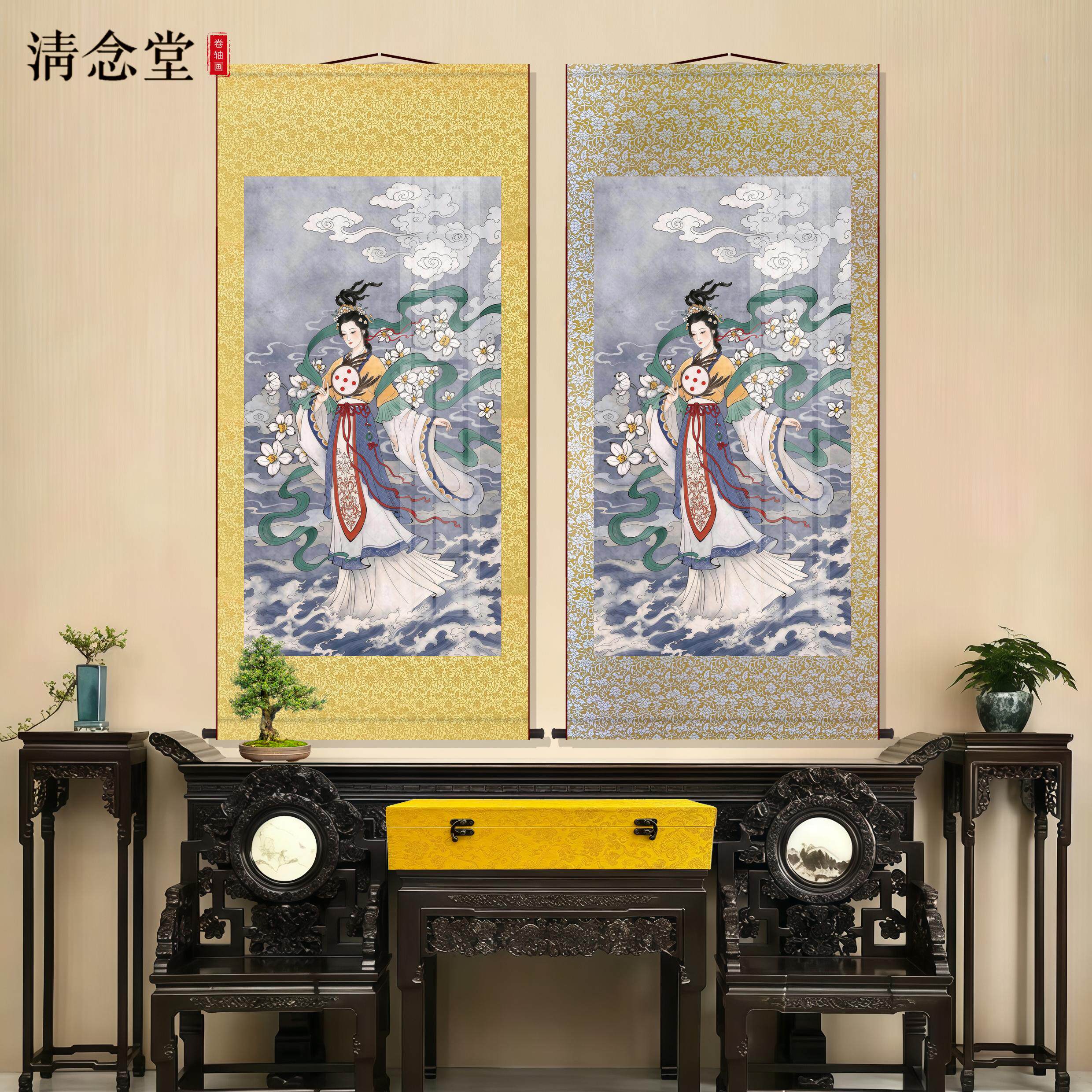 洛神图洛水女神画像中式神话仙女神像画复古仕女美女装饰卷轴挂画