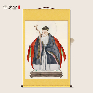 胡三太爷画像胡家之主挂画胡太奶东北出马客厅堂口供奉装饰卷轴画