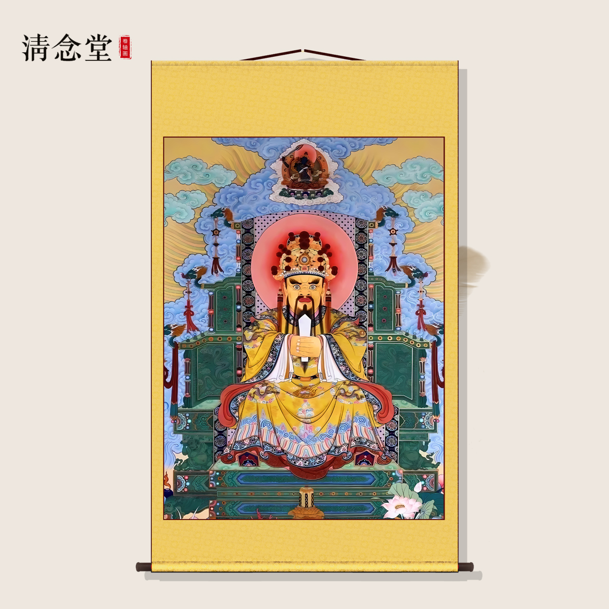 龙五爷画像挂轴财神龙五爷神像家堂屋供奉卷轴挂画装饰画客厅壁画