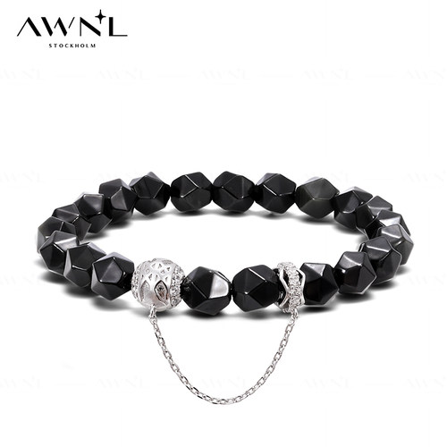 AWNL捕梦网月神黑曜石手链