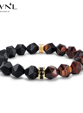 AWNL赤虎手链男款虎啸手串红虎眼黑玛瑙礼物送礼本命年