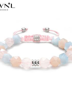 AWNL珍宝珠粉晶海蓝宝桃石手链女情侣轻奢小众礼物送礼