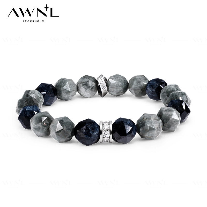 AWNL飞鹰鹰眼石手链男款小众设计感潮酷手串生日礼物送男友